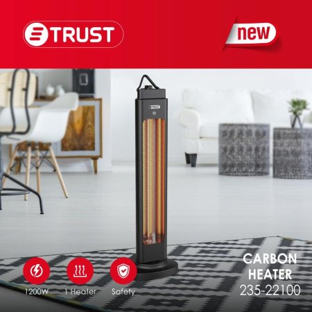 صوبة عامود TRUST 1200 واط + دوران لتوزيع الحرارة - كاربون