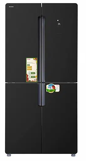 ثلاجة aiwa  4 ابواب زجاج اسود 