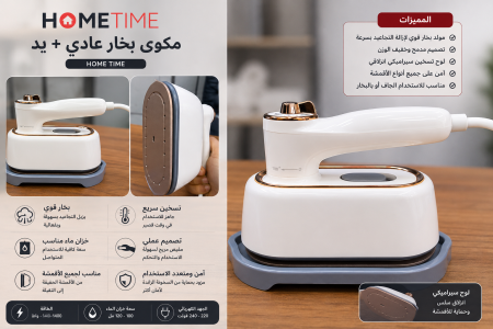 مكوى بخار عادي + يد HOMETIME