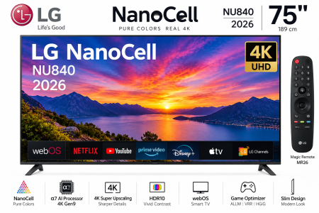 شاشه 75 بوصة - LG NU840